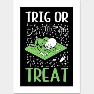 Halloween Math Teacher Shirt | Trig Or Treat Zombie Posters and Art